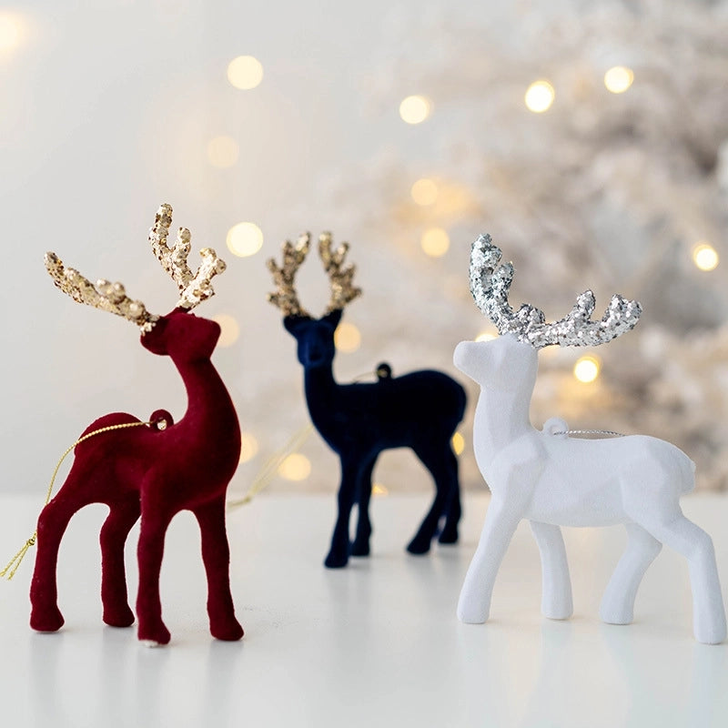 Christmas Elegant Sweet Elk PVC Party Festival Ornaments Decorative Props