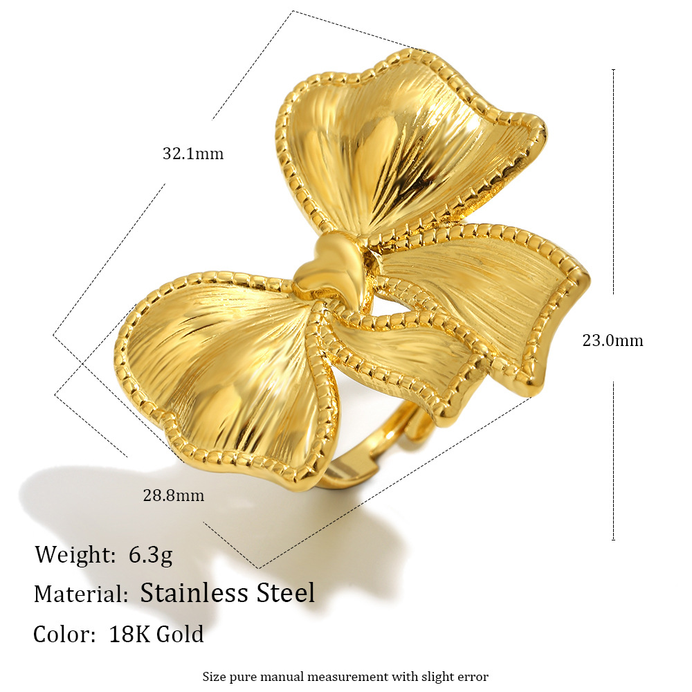 Hot-selling minimalist and unique stainless steel bracelet with 18K gold plated design featuring a bow-shaped open design