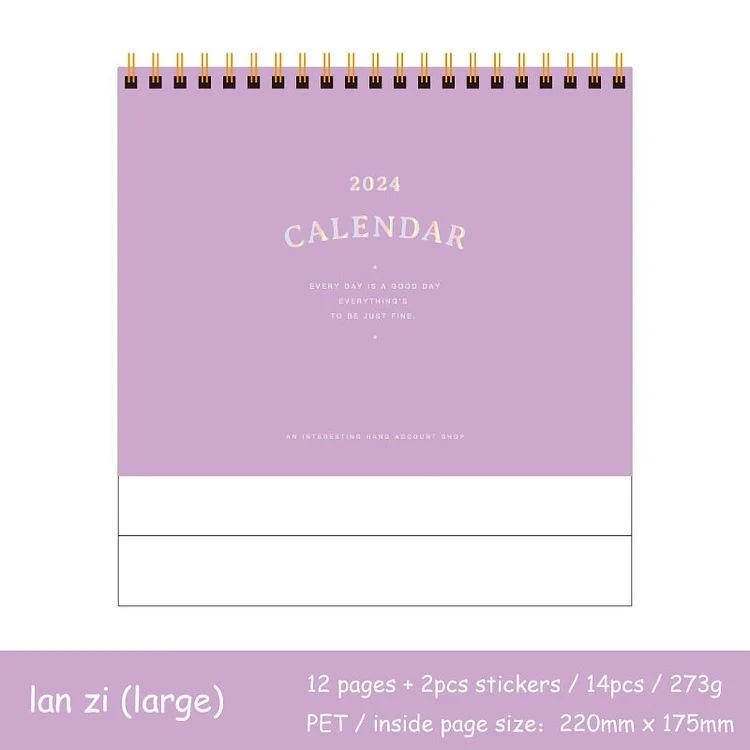 Journalsay 2024 Dopamine Series Simple Kawaii Desktop Decoration Mini Calendar