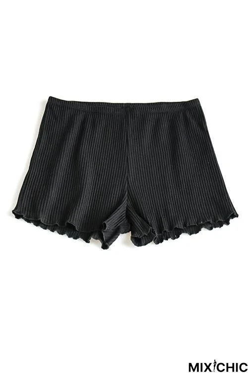 Solid Ruffles Shorts