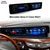 Mercedes Benz S-Klasse W221 Langer Android-Bildschirm, der sich bis zum Armaturenbrett erstreckt