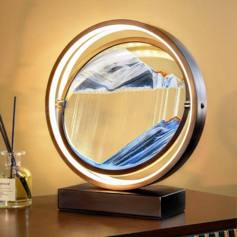 Creative 360° Rotating Quicksand Painting Table Lamp