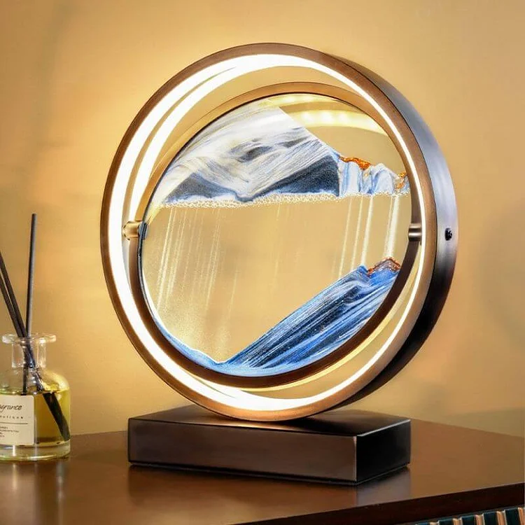 Creative 360° Rotating Quicksand Painting Table Lamp