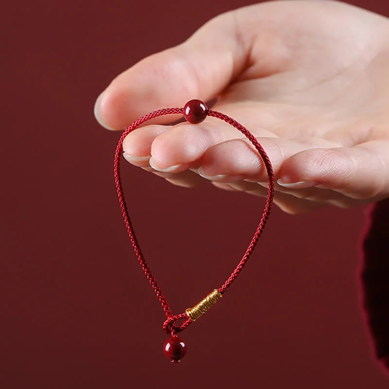 Cinnabar Red Agate Blessing Red String Bracelet