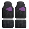 FH Group Automotive Floor Mats - Heavy-Duty Rubber Floor Mats for Cars, Universal Fit Full Set, Climaproof Floor Mats, Trimmable Floor Mats for Most Sedan, SUV, Truck Floor Mats Purple