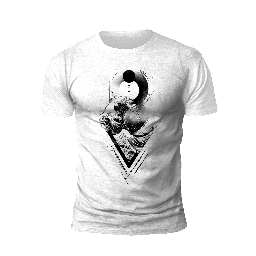 Geometric Ink Wave T-Shirt