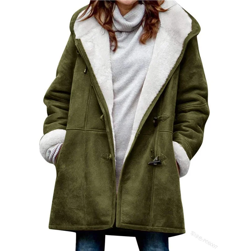 Athvotar Athvotar 2025 New Plus-Coat Pocket Women's Coat Stylish Elegance