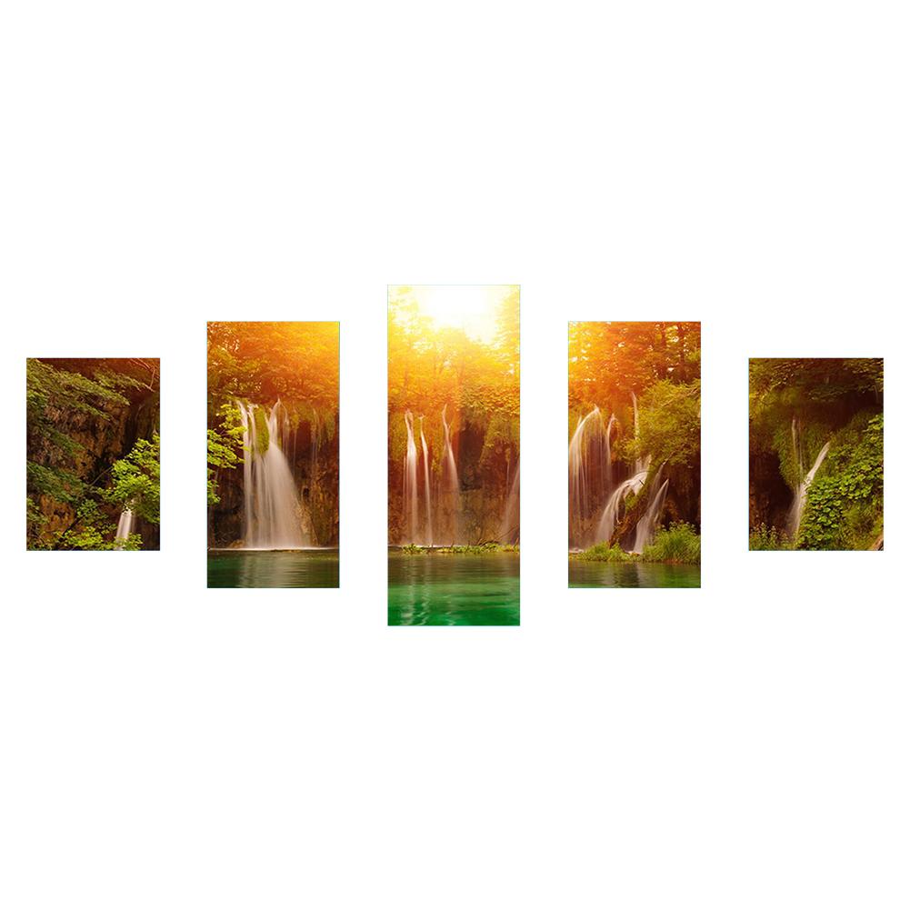 

103x45cm Multi-picture Diamond Painting-5 Panels Mountains River, 501 Original