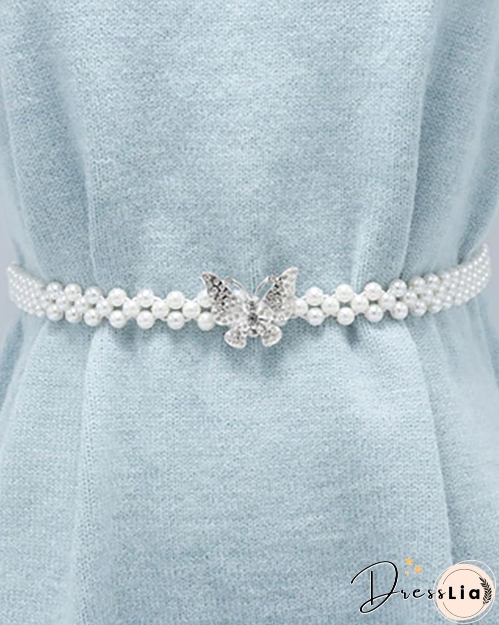 Studded Butterfly Pattern Beaded Belt