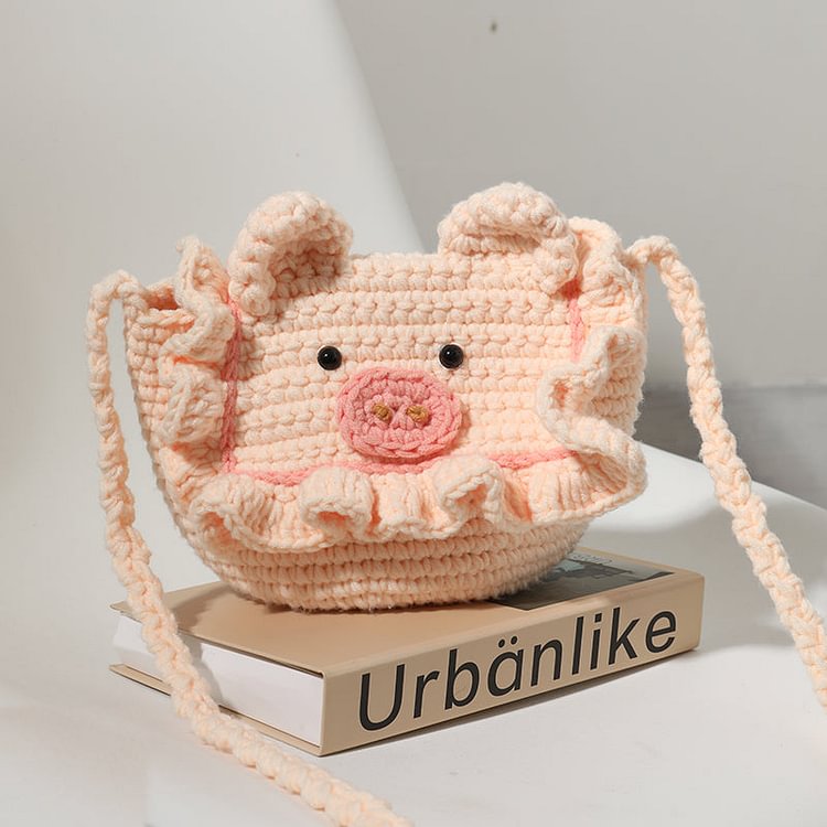 Handmade Crochet Piggy Crossbody bag
