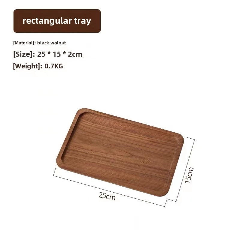 Japanese-style Oval Wooden Tray Solid Wood Rectangular Plate Black Walnut Afternoon Tea Coffee Tray Exquisite Small Tray