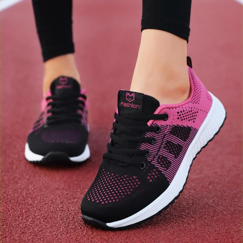 Summer Lightweight Women's Sport Shoes Sports Woman Running Shoes for Women Shoes Sneakers Black Athletic Fitness Walk GMB-0226