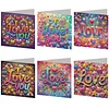 6PCS Diamond Painting Love Greeting Cards Postcards with Envelopes