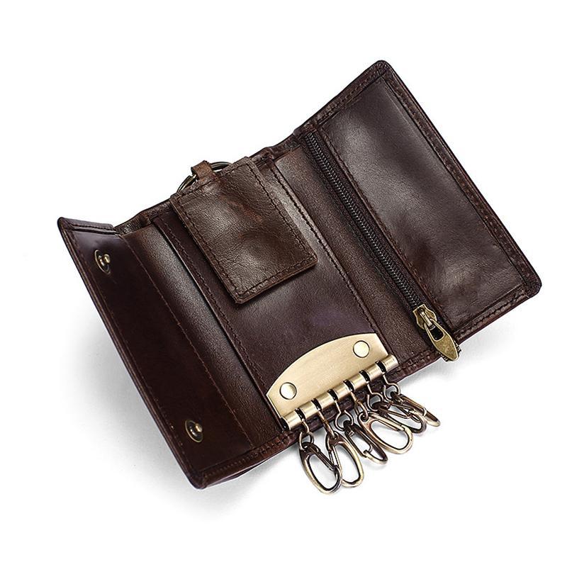 Small Casual Leather Key Case Change Purse