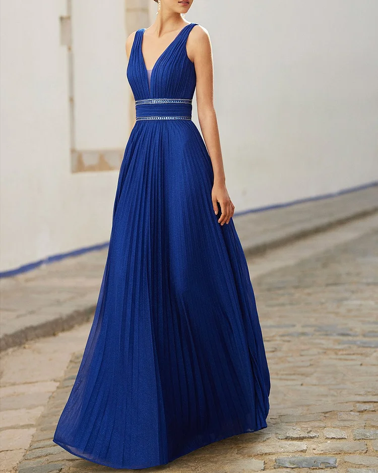 pleated diamond maxi dress Gown