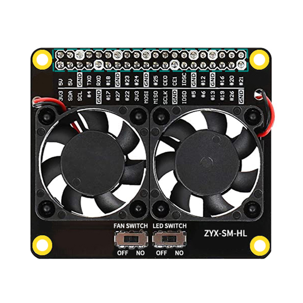 

LED Light GPIO Extension Board Dual Cooling Fans for Raspberry Pi 4B/3B+, 501 Original