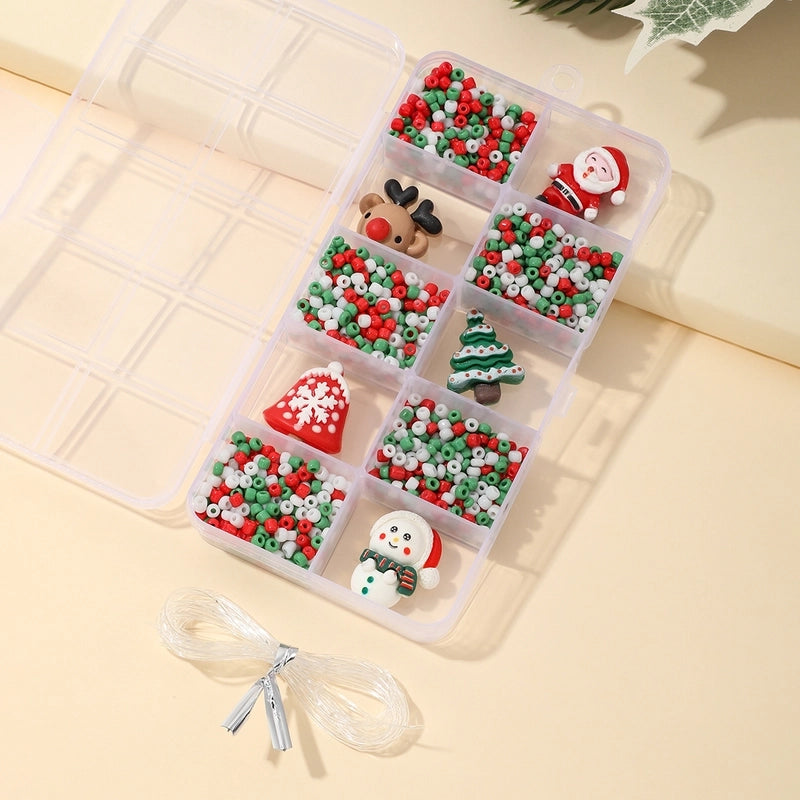 See Detail Page-[15 Books In A Box] Rainbow Horse Keychain Box Synthetic Resin Glass Soft Clay Christmas Tree Santa Claus Elk Jewelry Accessories