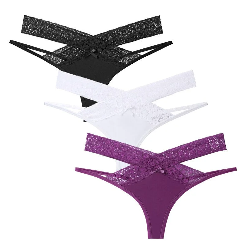 2021 Sexy Lace Panties Women Transparent Low-Waist Underpant Hollow Out Thong Female Seamless G-String Underwear Lingerie