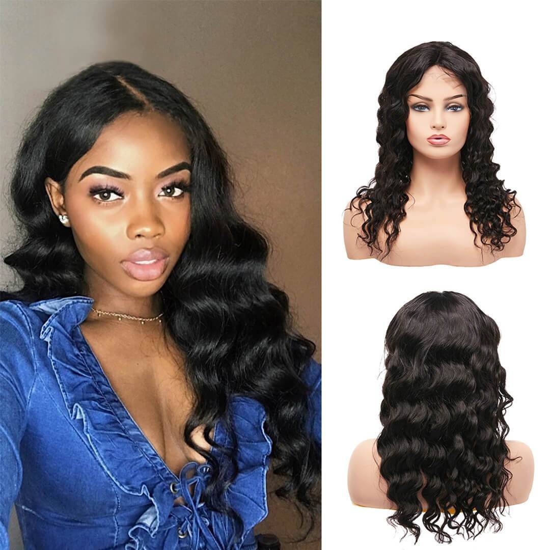 The Only Human Hair Wigs Loose Wave Full lace Wig For Women 180% Density