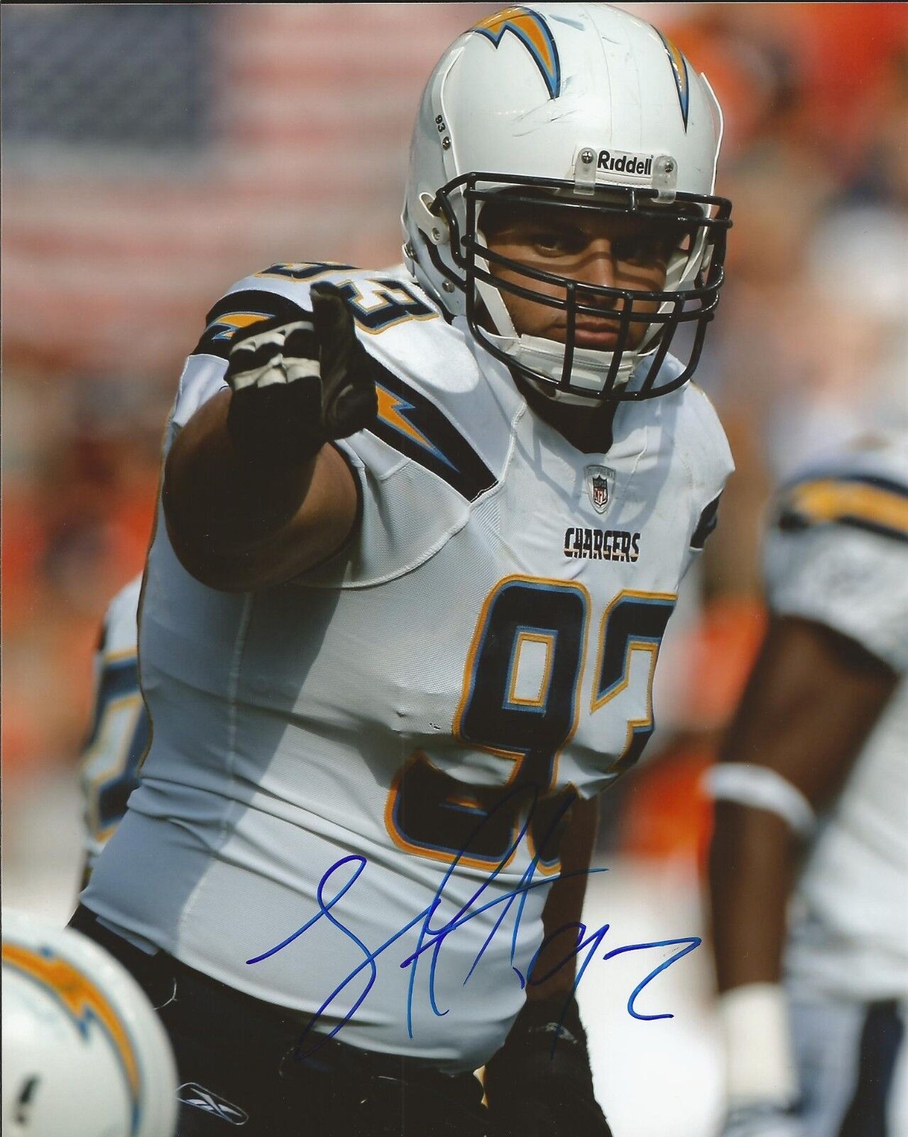 LUIS CASTILLO SIGNED SAN DIEGO CHARGERS 8x10 Photo Poster painting