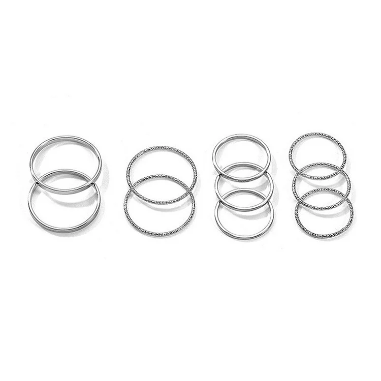 10pcs/set Women Simple No Inlay Alloy High-grade Ring
