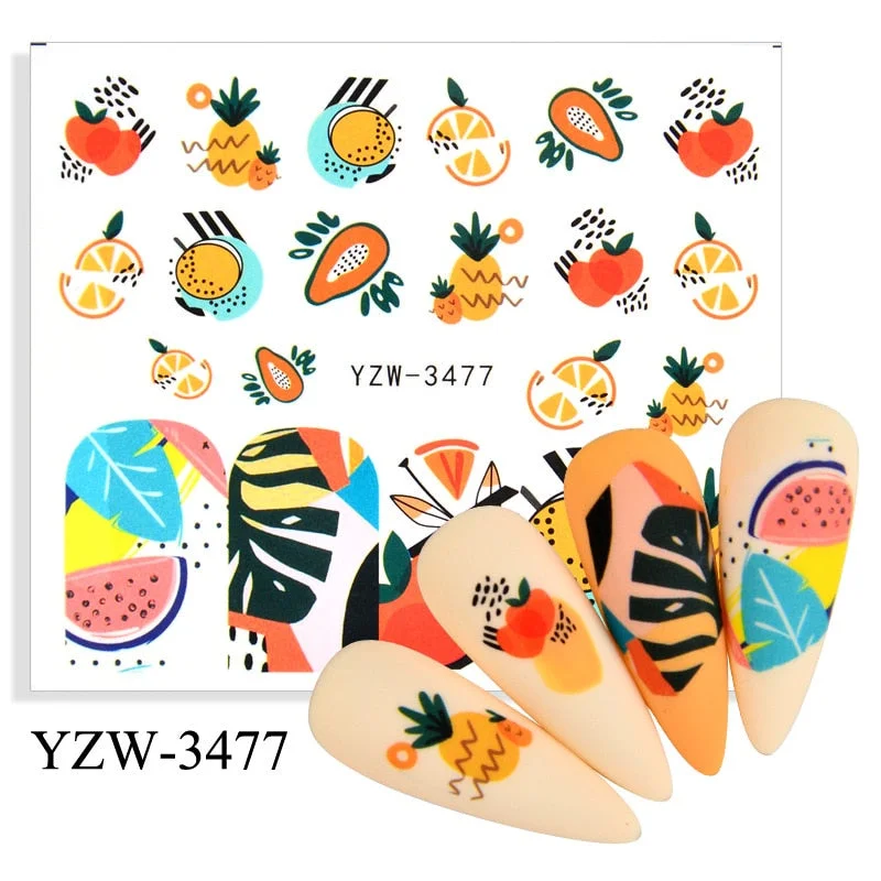 1 Sheet Human Face Nail Stickers And Decals 2021 Nail Art Decorations Set Geometric Pattern Dried Flowers Sliders For Nails Art-Nail Inspo