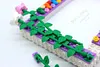Spring Flower DIY Building Block Photo Frame Kit,Creative Handmade Assembled Photo Frame Handmade Craft Gift Home Tabletop Display Decor