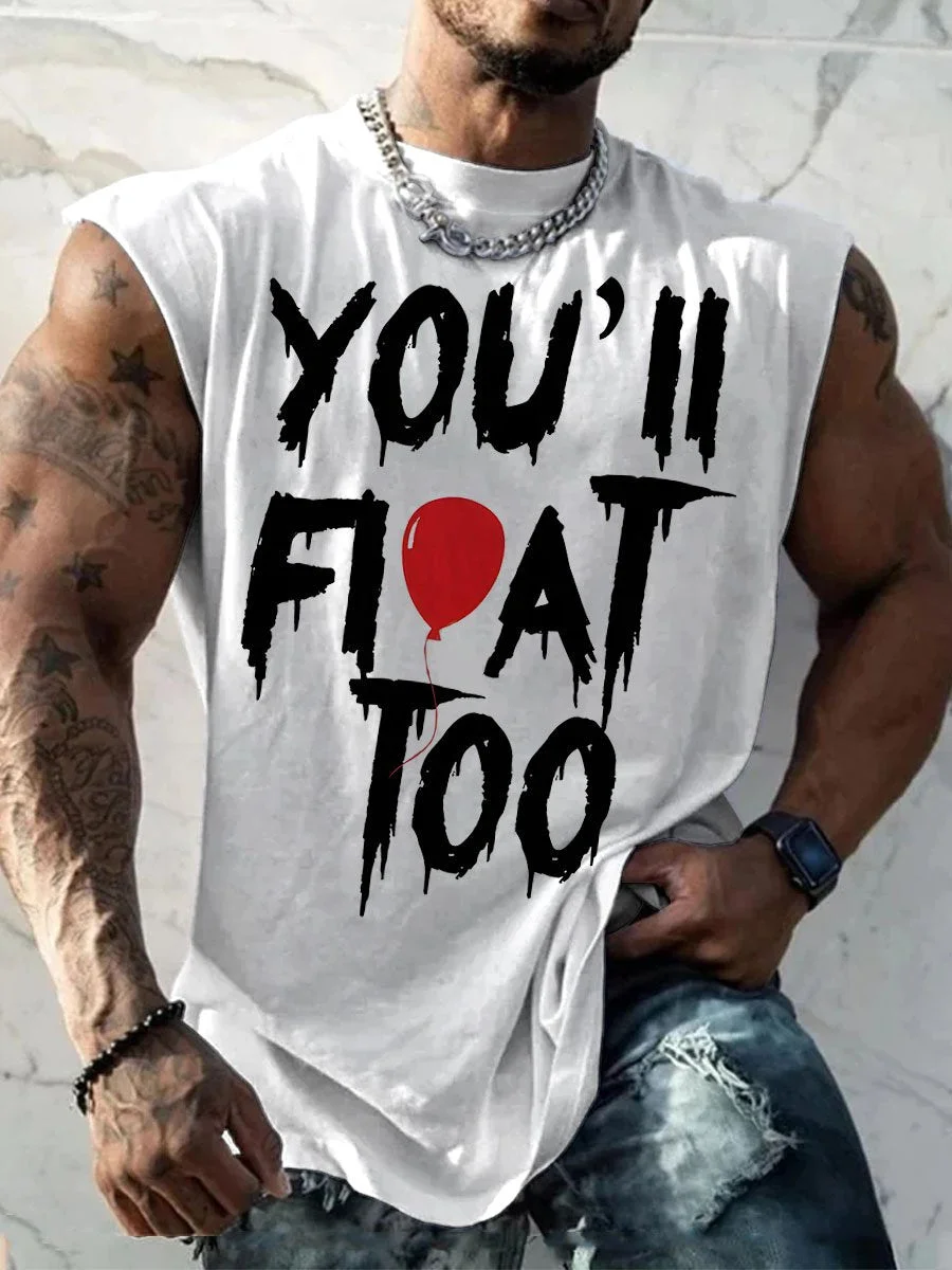 Men's Halloween Scary Clown You'll Float Too Wide Shoulder Vest