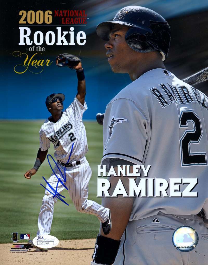 Hanley Ramirez Rookie Jsa Coa Signed 8x10 Photo Poster painting Authenticated Autograph