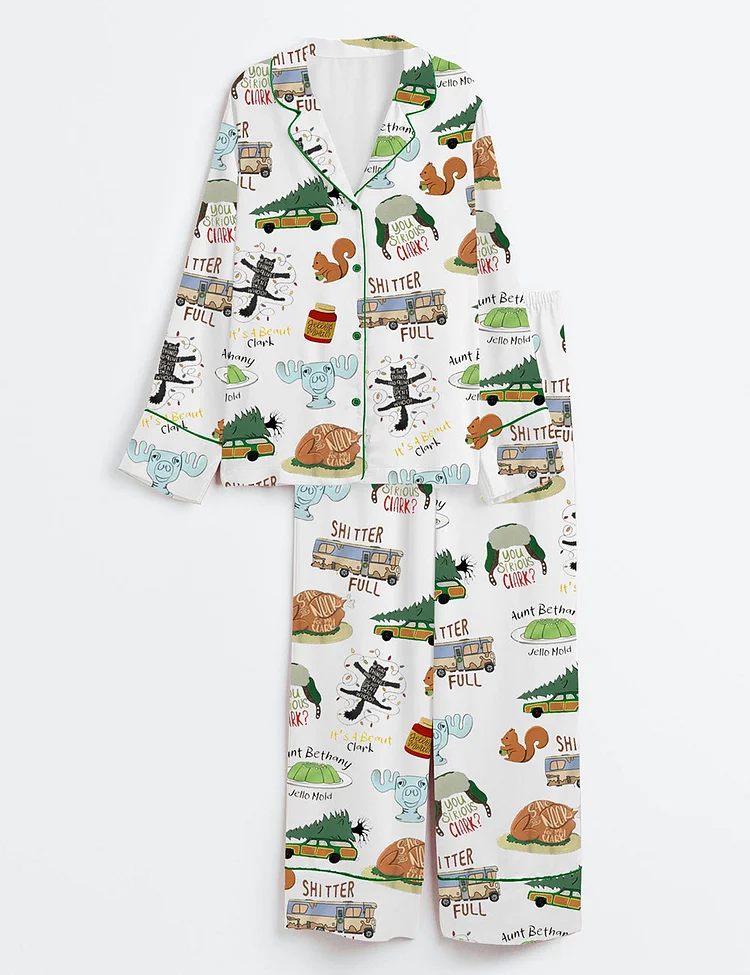 Women's It's A Beaut Clark Christmas Vacation Satin Pajama Set