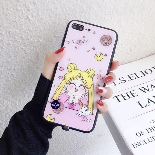 Pink/Black Sailor Moon Glow In Dark Reflective Phone Case SP14260