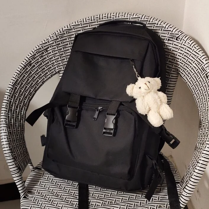 Canvas Female Campus Large-capacity Backpack Fashion All-match Student Tooling Style Backpacks Male Multifunctional Travel Bolsa 711