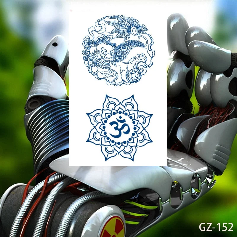 Temporary Tattoos Stickers Dragon Lion Monkey King Juice Ink Lasting Natural Men Womens Arm Body Chest Realistic Art Fake Tatoo