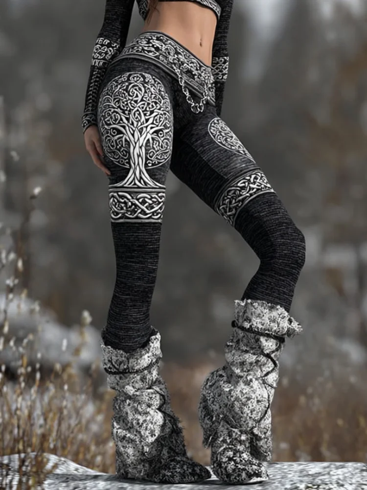 Vintage Viking Style Silver Celtic Knot Leggings