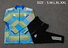 25/26 Real Madrid Blue & Green Stripe Spray long zipper  Training Jacket Set