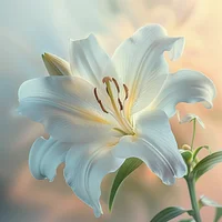 White Lily Glow - Diamond Painting