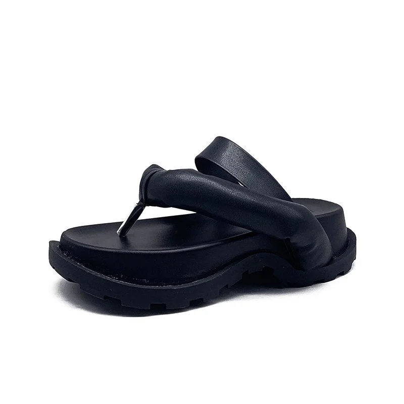 Fashion Slippers Women Flip Flops Summer Chunky Platform Sandals 2021 New Soft Comfort Flats Casual Female Beach Shoes Clip Toe