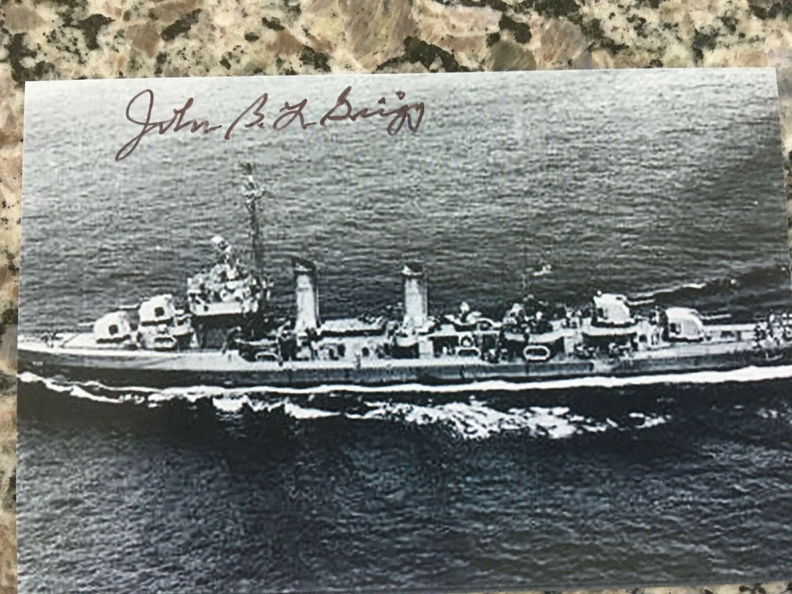 JOHN BEUFORD LAMAR GRIGG USS FRANKFORD & USS YMS 274 NAVY VETERAN SIGNED Photo Poster painting