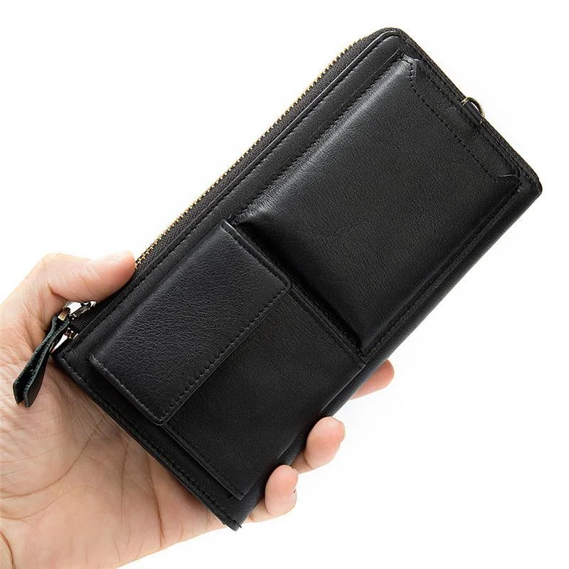 Casual Style Card Slot Currency Pocket Magnetic Closure Soft Leather Wallet
