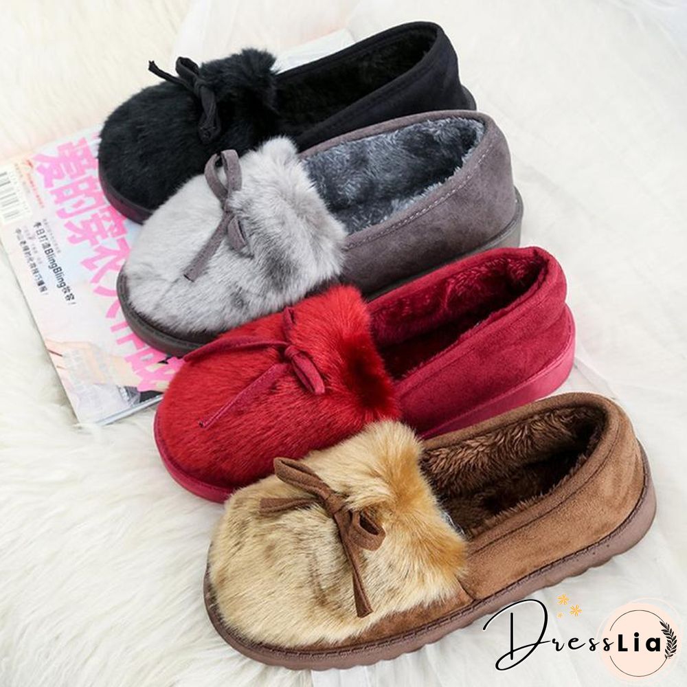 Womens Suede Flat Heel Daily Warm Shoes