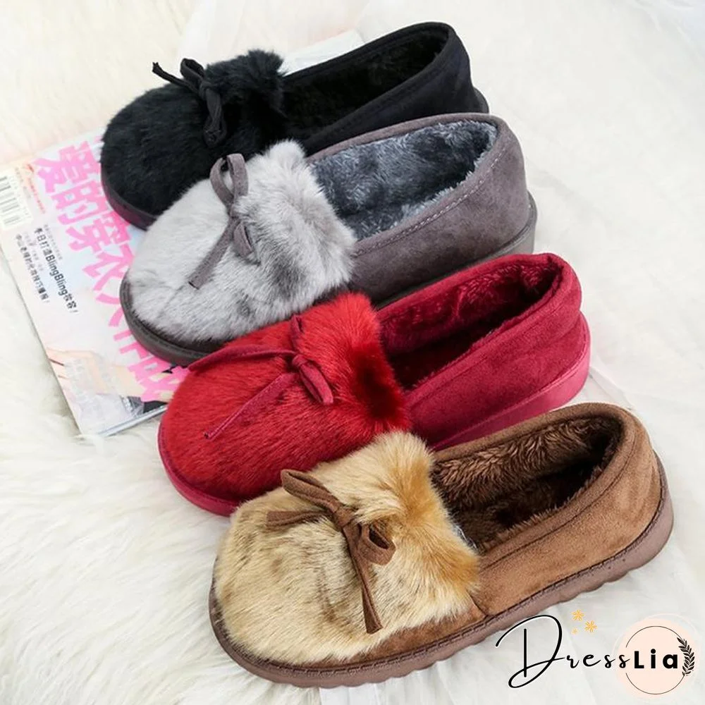 Womens Suede Flat Heel Daily Warm Shoes