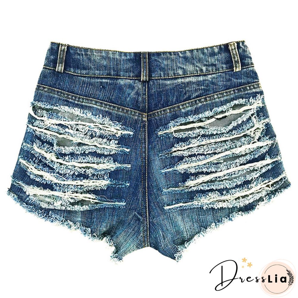 Summer New Fashion Women's Denim Shorts Hot Pants Jeans High Waist Hole Women Short Pants