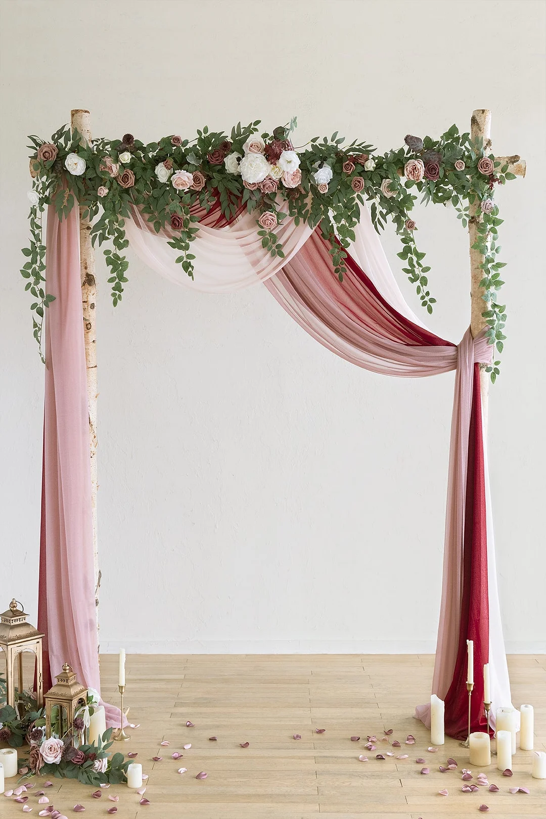 Sheer Wedding Arch Draping 30"w x 20ft  - Ombre Colors