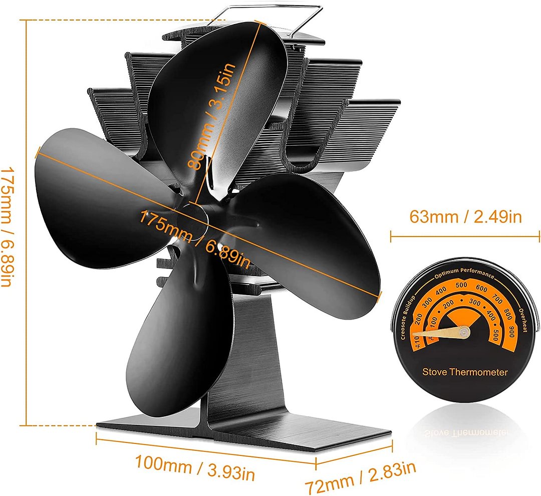 🎅Early Christmas 49% OFF-Sale🎁 4 Blade Heat Powered Stove Cocoon Fan