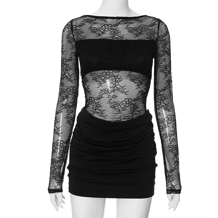 Fashion Personalized Lace Stitching Dress