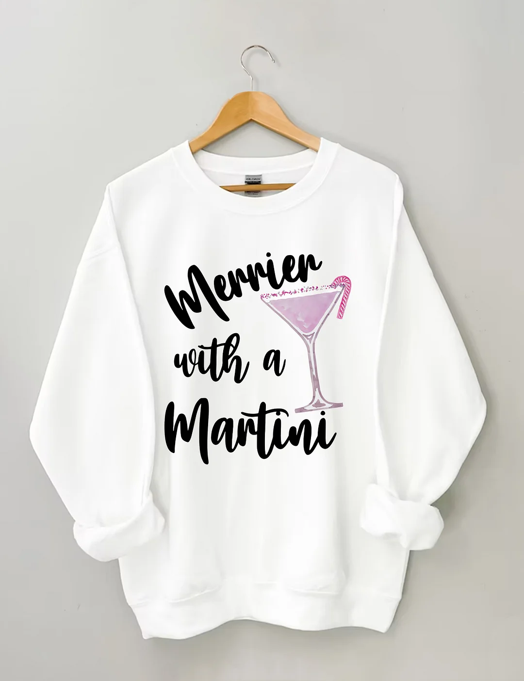 Merrier With A Martini Christmas Sweatshirt