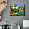 (5 Sizes)Lakeside House - Full Square Diamond Painting