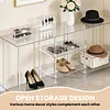 [US Local Warehouse] 55 Inch Acrylic TV Stand for TVs Up To 60 Inch TV Media Console Table with Open Storage Shelves Entertainment Center for Living Room Bedroom Gaming Room