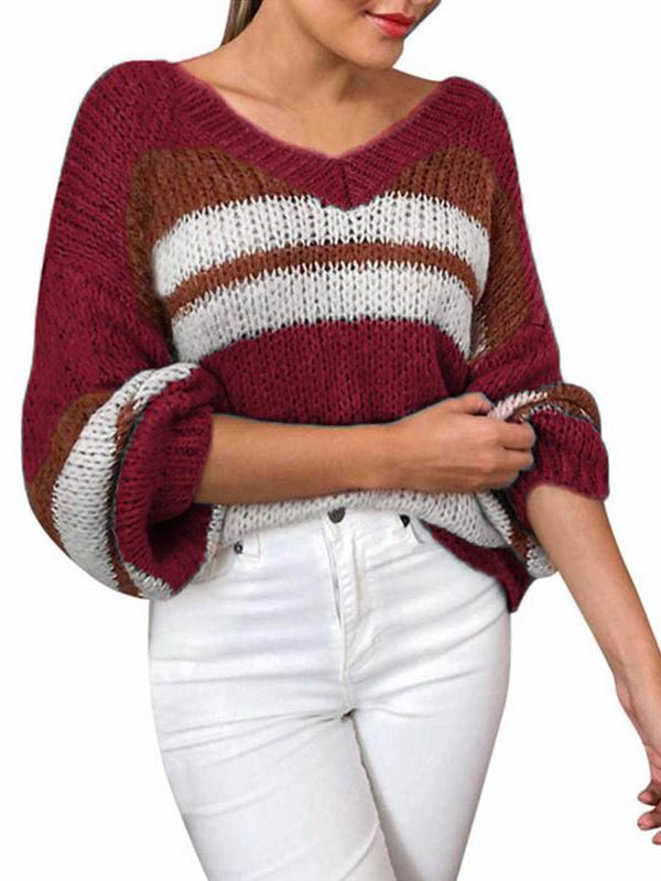 Women Half Sleeve V-neck Solid Color Dress