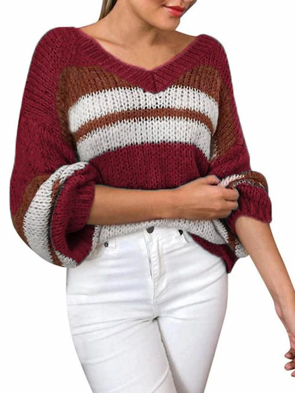 Women Half Sleeve V-neck Solid Color Dress